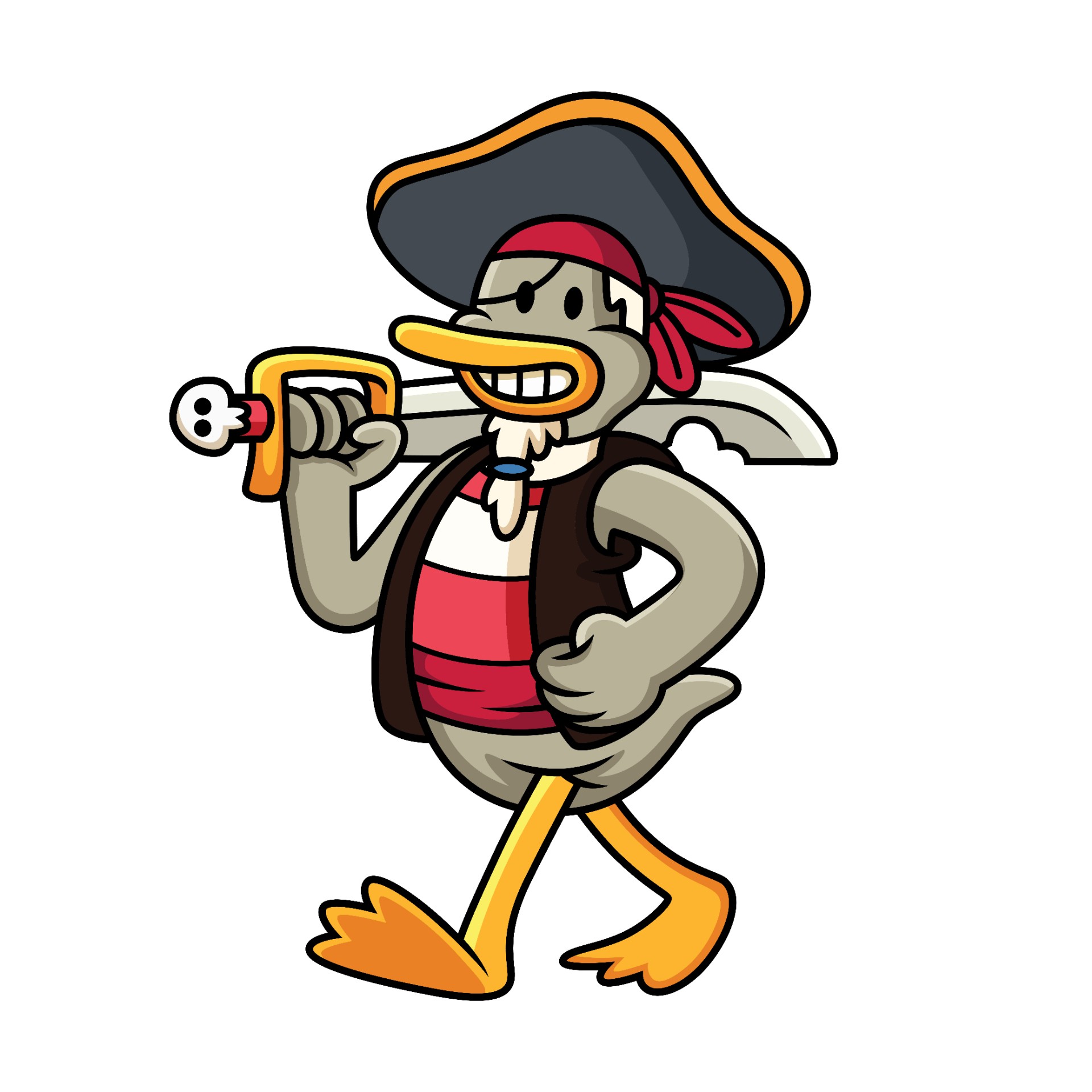 海盗鸭卡通插图0