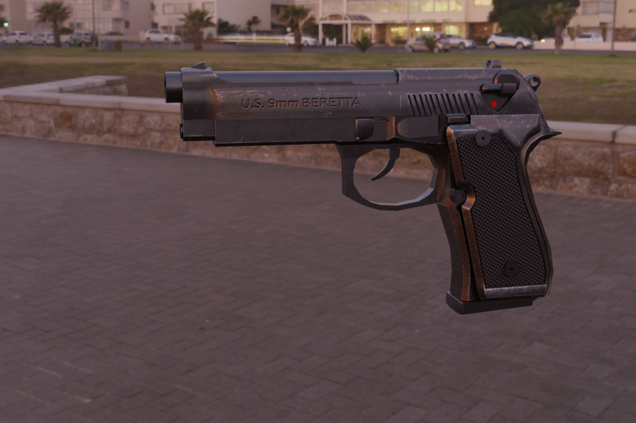 贝雷塔手枪3D模型1