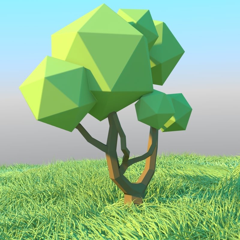 卡通场景树3D模型1