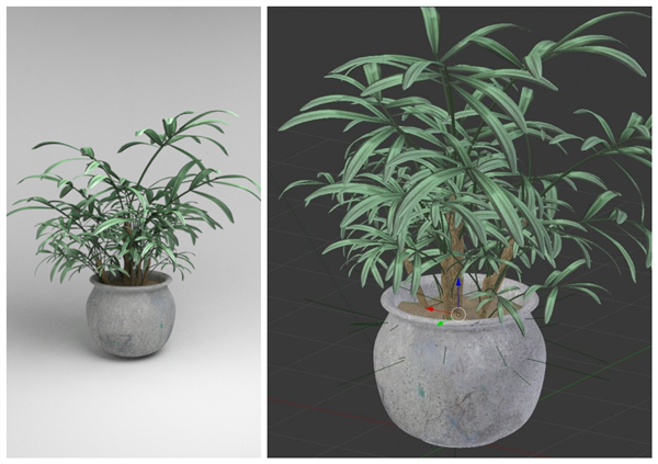 室外盆栽3D模型0