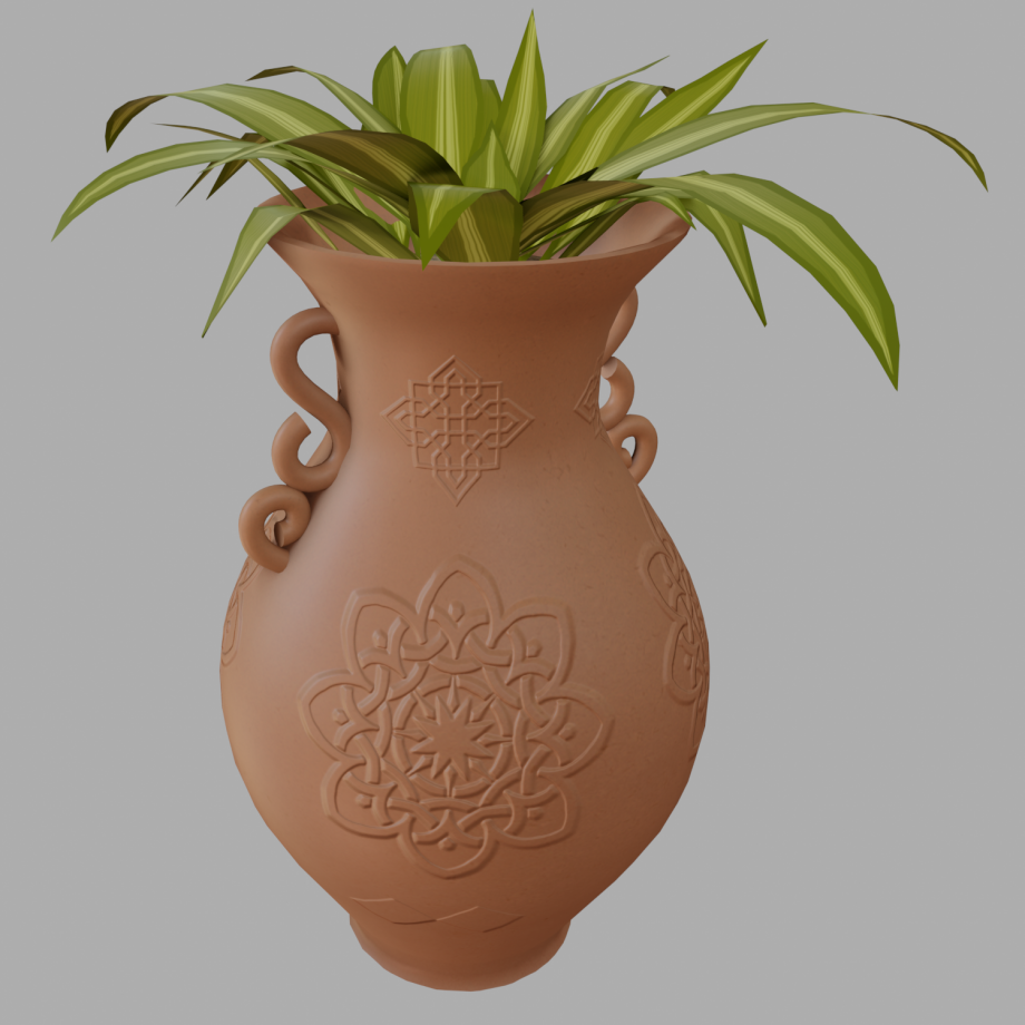 室内大花瓶盆栽3D模型1