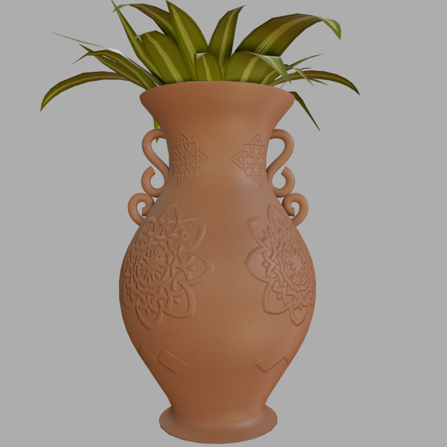 室内大花瓶盆栽3D模型0