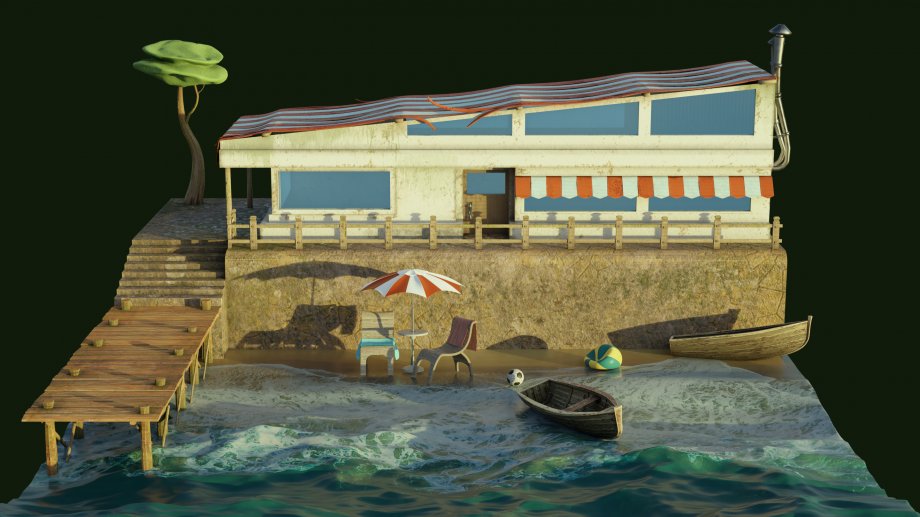 假日海滩3D模型2