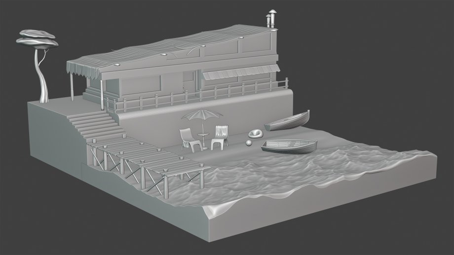 假日海滩3D模型4