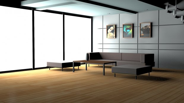 客厅景观3D模型1