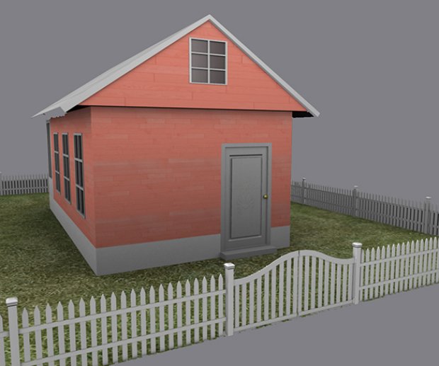 小房子外观3D模型3