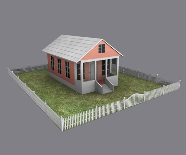 小房子外观3D模型0
