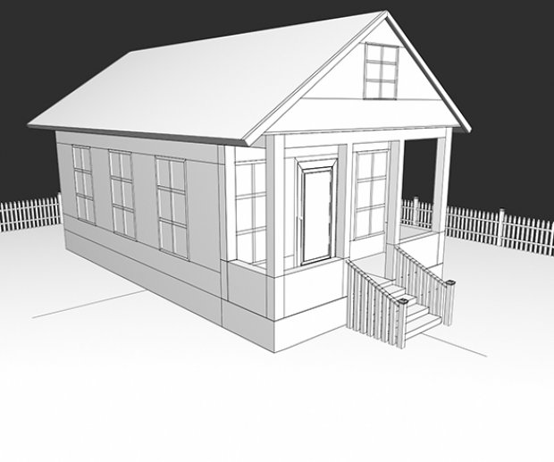 小房子外观3D模型4
