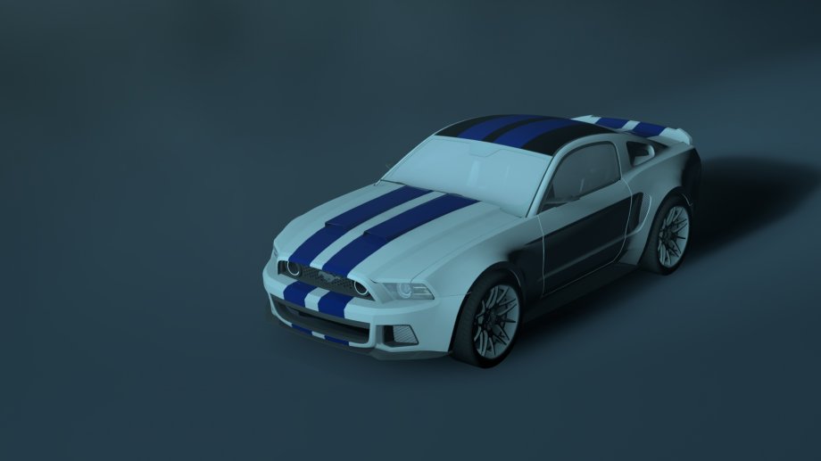福特野马GT跑车3D模型1