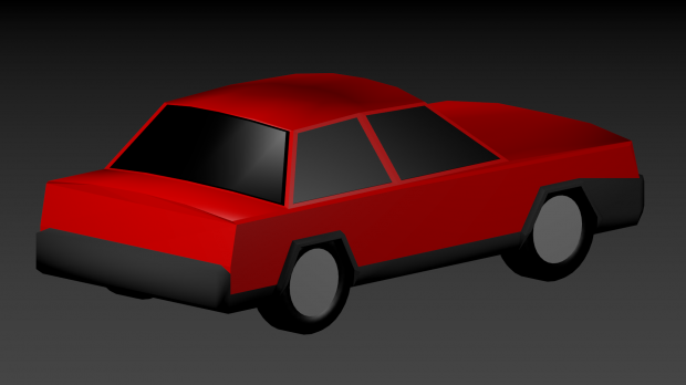 低聚红色汽车3D模型1