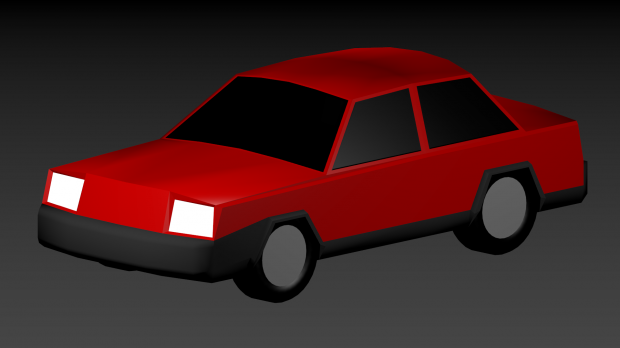 低聚红色汽车3D模型0