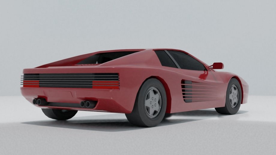 红色跑车3D模型2