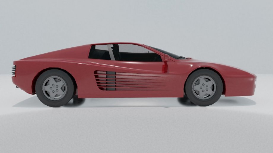 红色跑车3D模型1