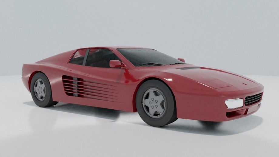 红色跑车3D模型0