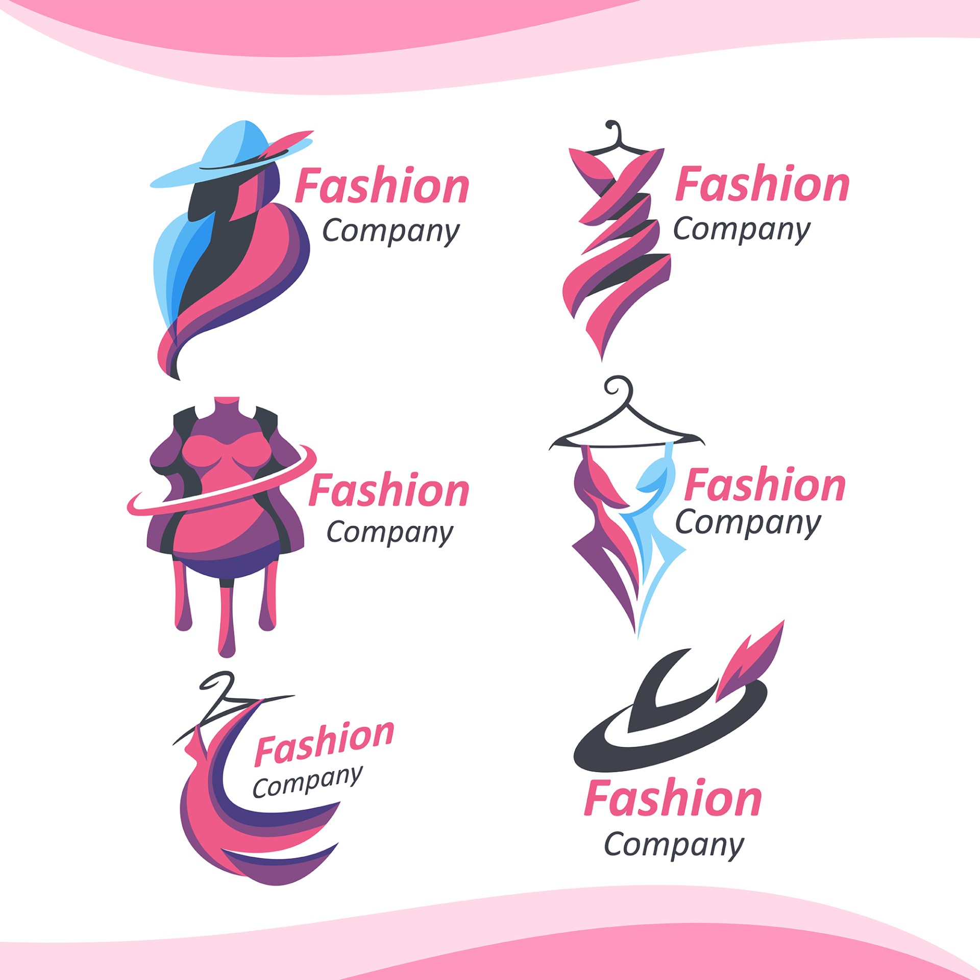 女性优雅时装Logo矢量图0