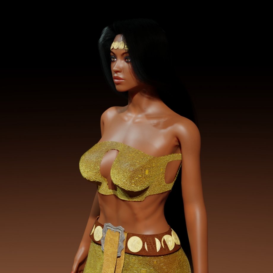 非洲印第安美女3D模型0