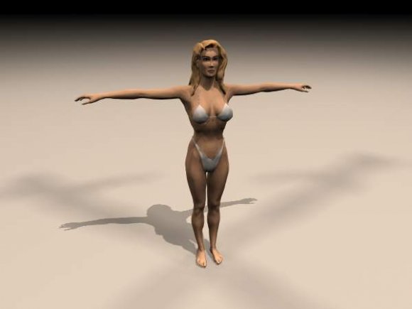性感金发女性3D模型0