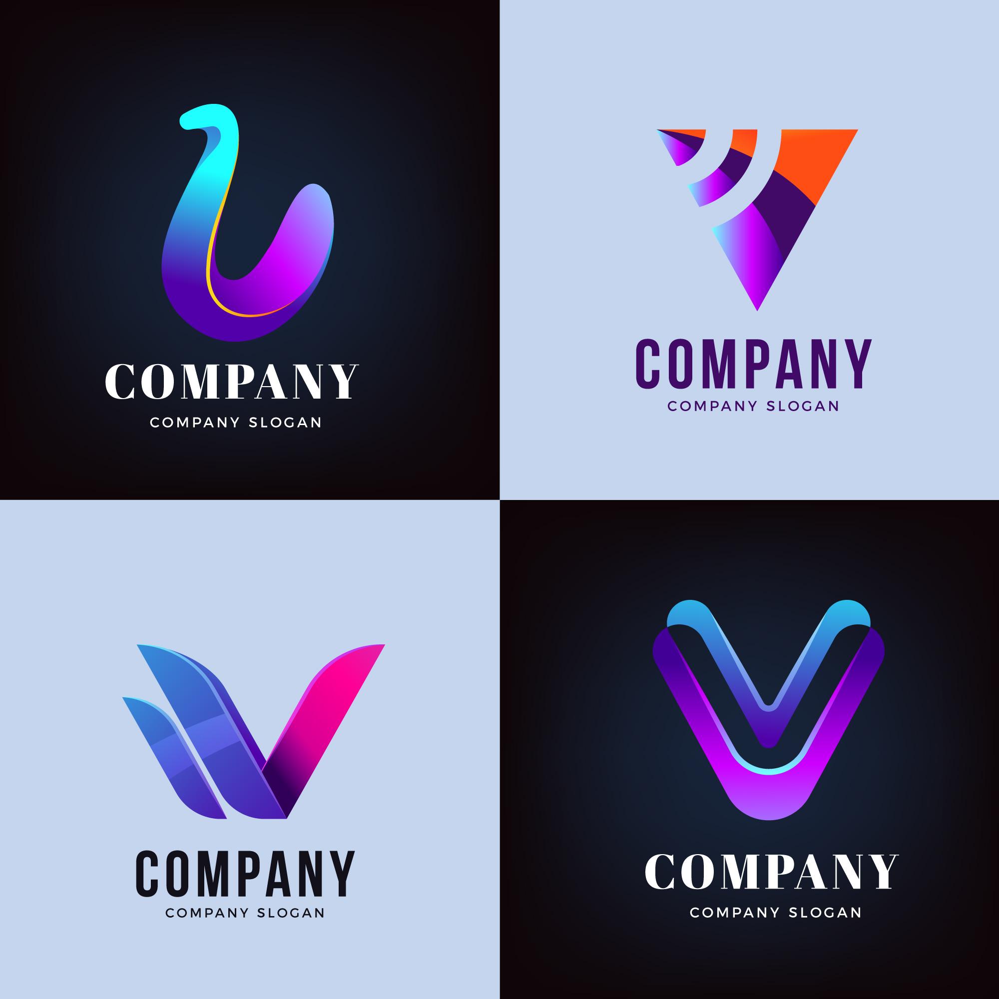 字母V特色Logo矢量图0
