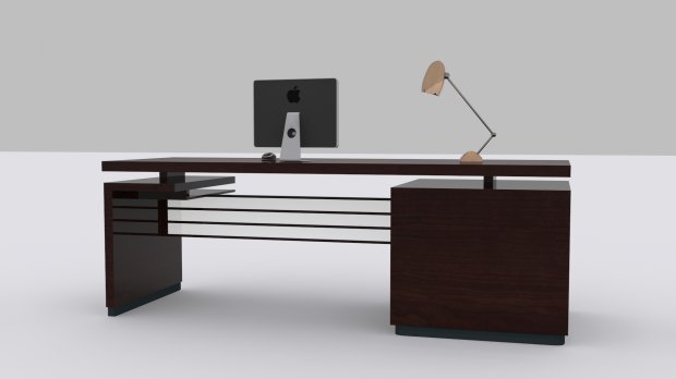 现代办公桌3D模型5