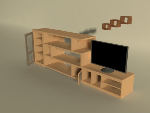 多功能电视柜3D模型4