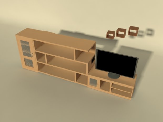 多功能电视柜3D模型2