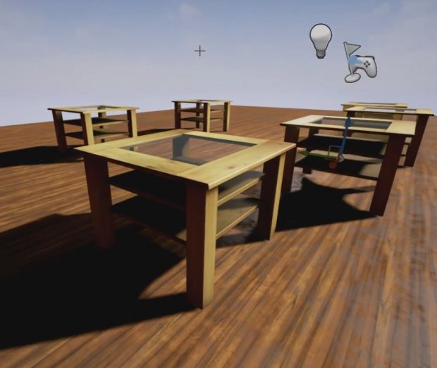 实木玻璃餐桌3D模型5