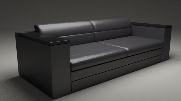 黑皮沙发3D模型2