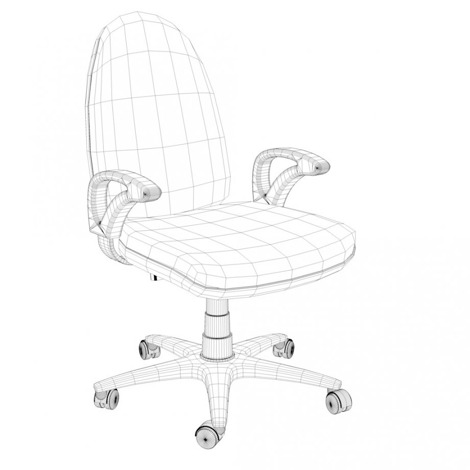 手扶办公椅3D模型0
