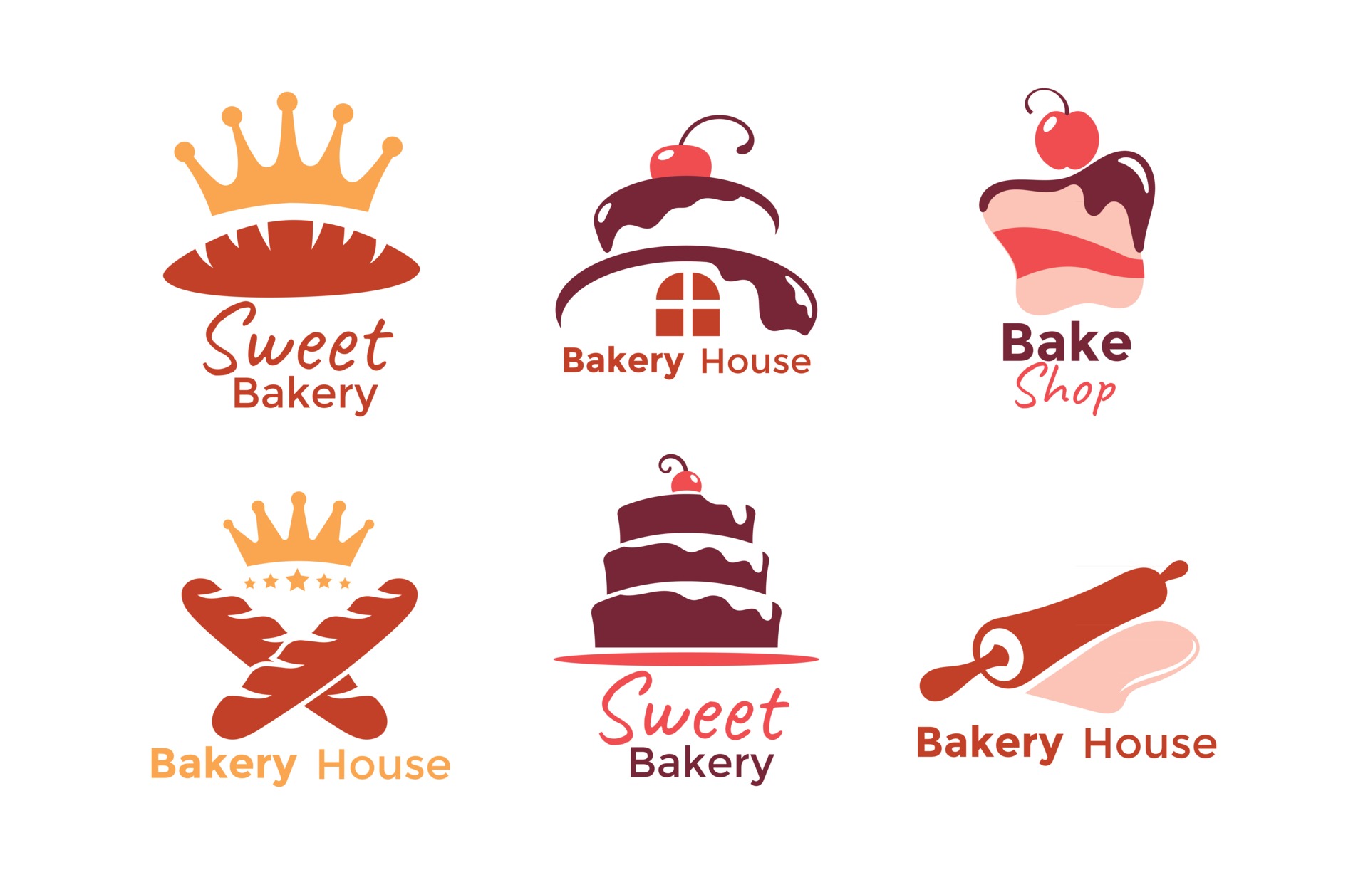 蛋糕店创意Logo矢量图0