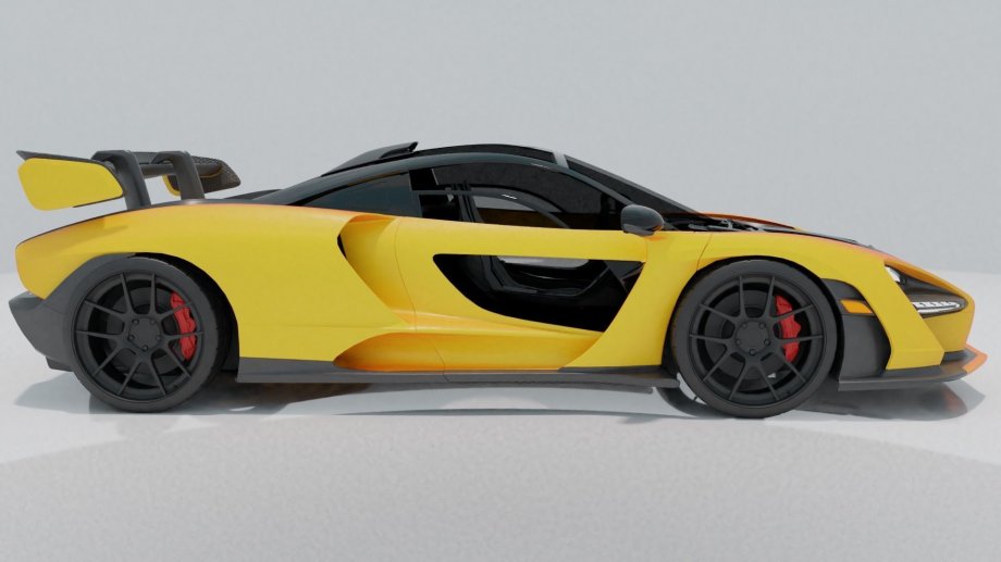 黄色跑车3D模型2