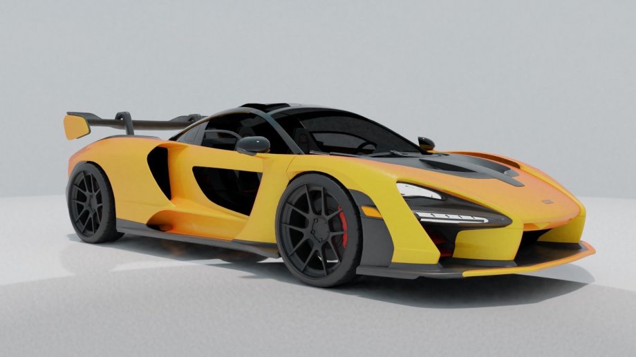 黄色跑车3D模型0