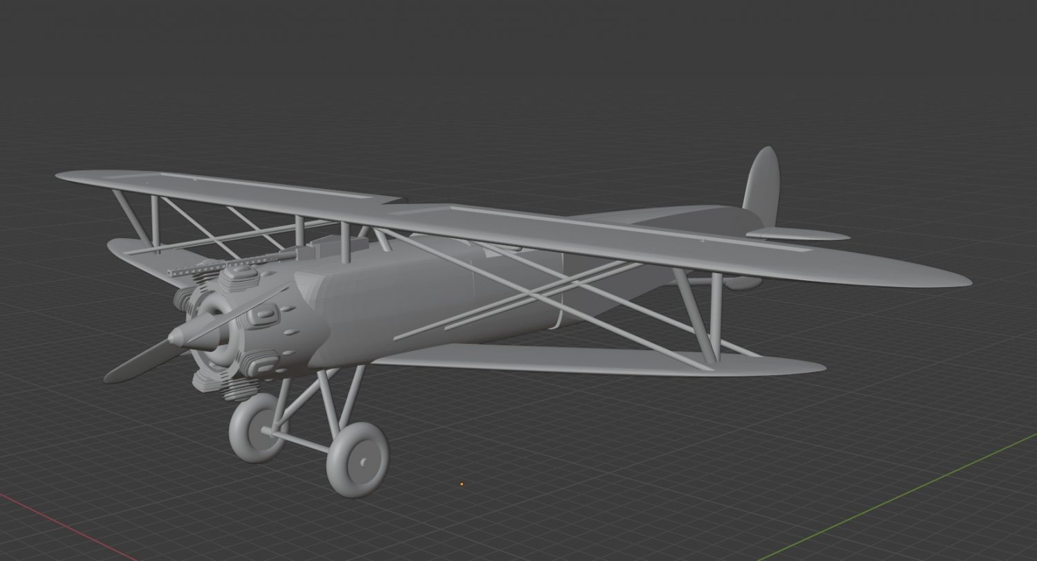 双翼飞机3D模型0