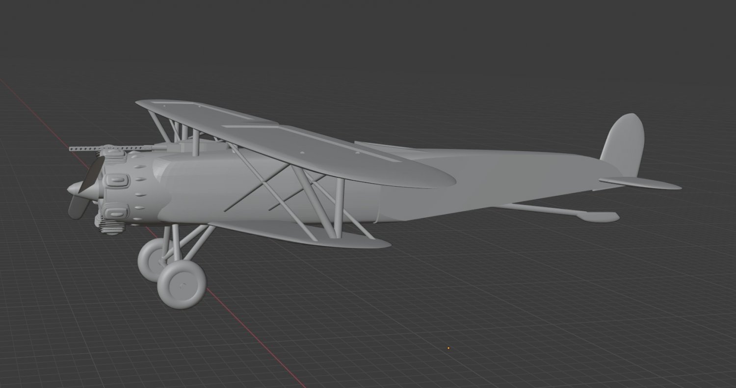 双翼飞机3D模型1