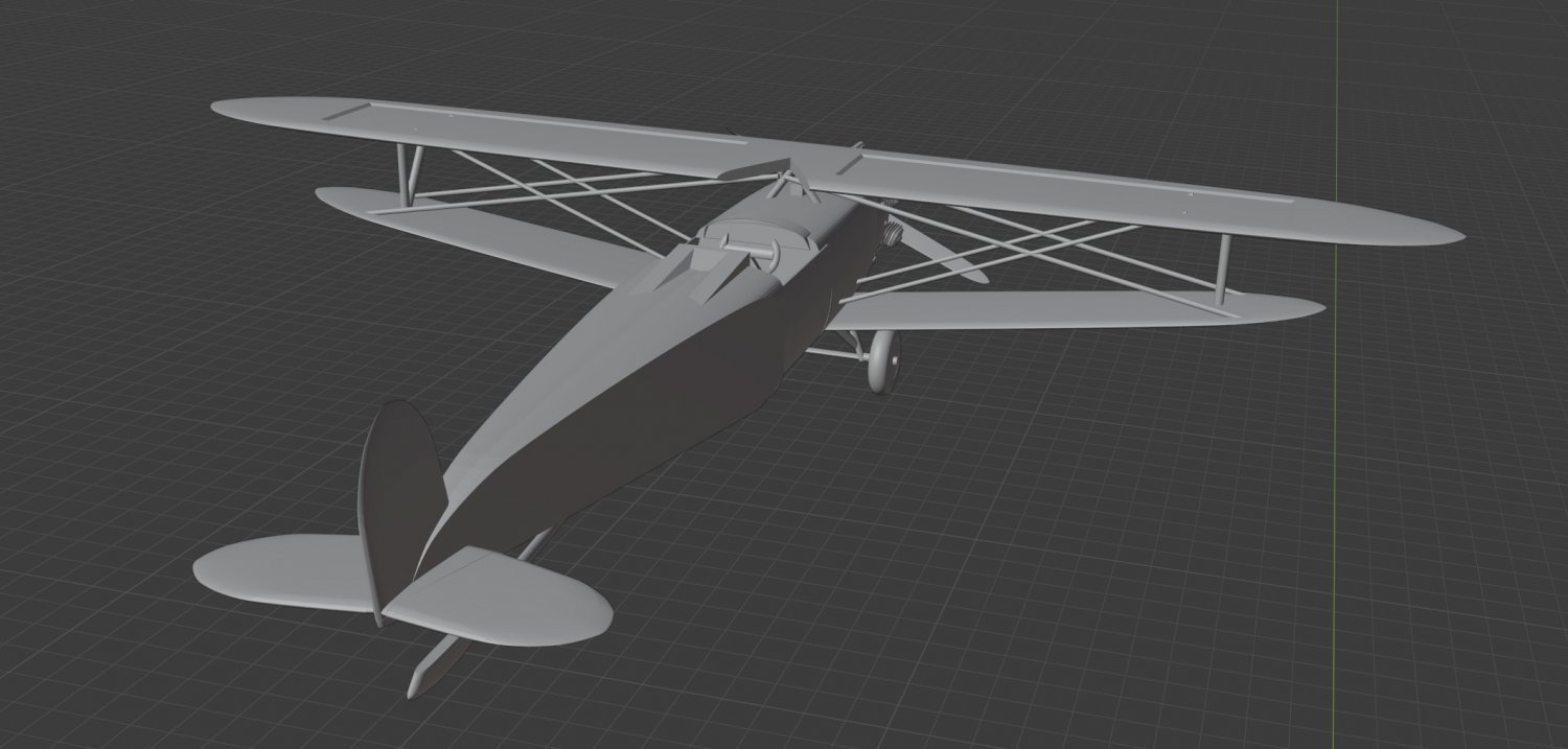 双翼飞机3D模型3