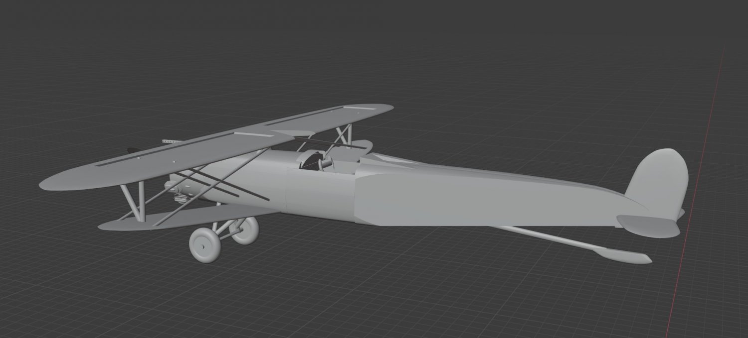 双翼飞机3D模型2