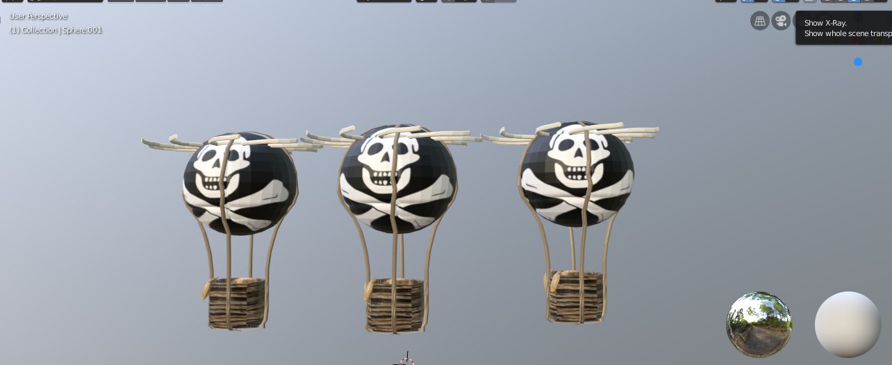 骷髅头热气球3D模型0