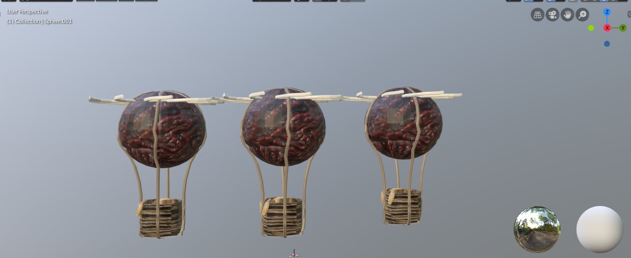 骷髅头热气球3D模型2