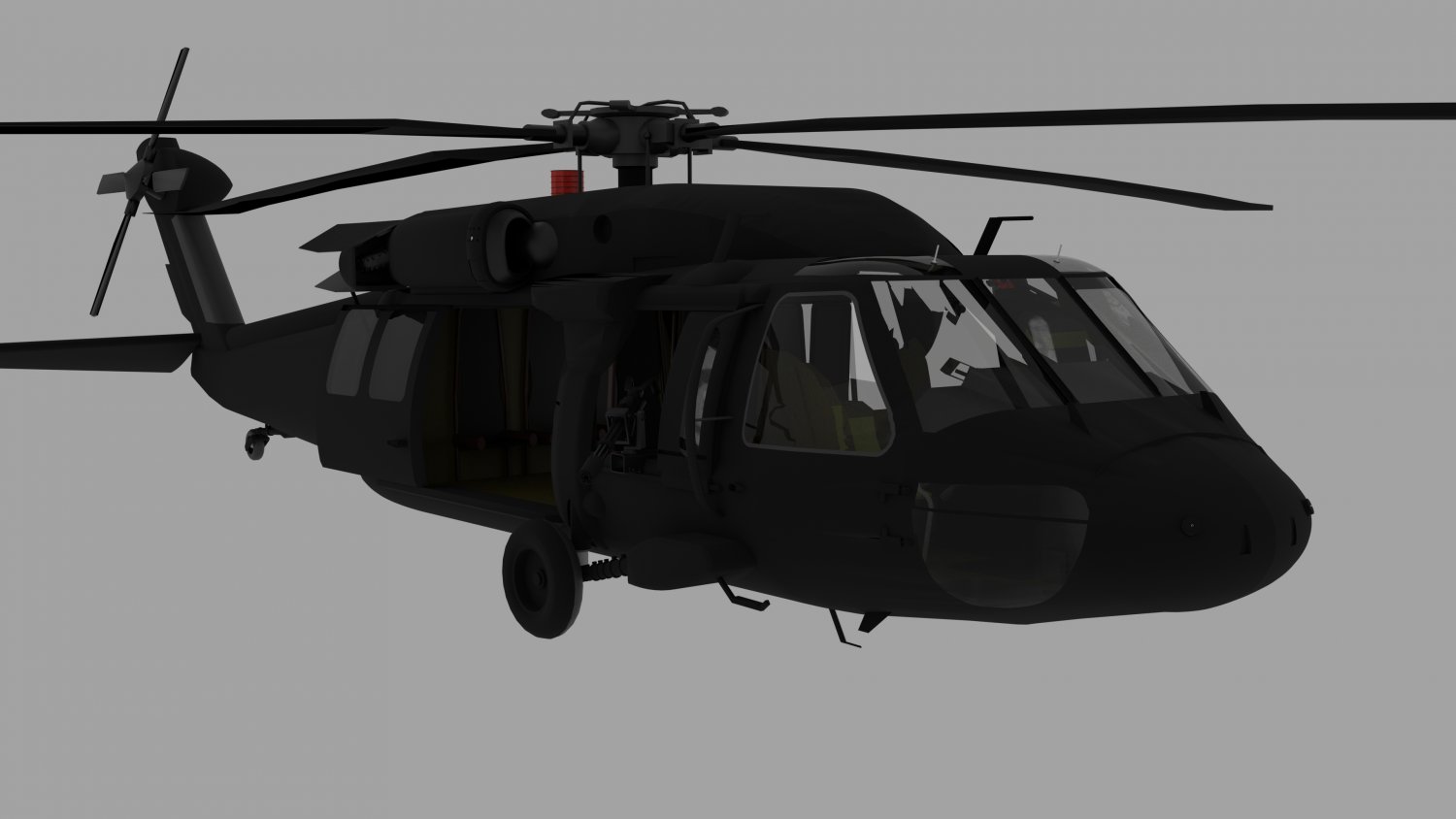 黑鹰直升机3D模型2