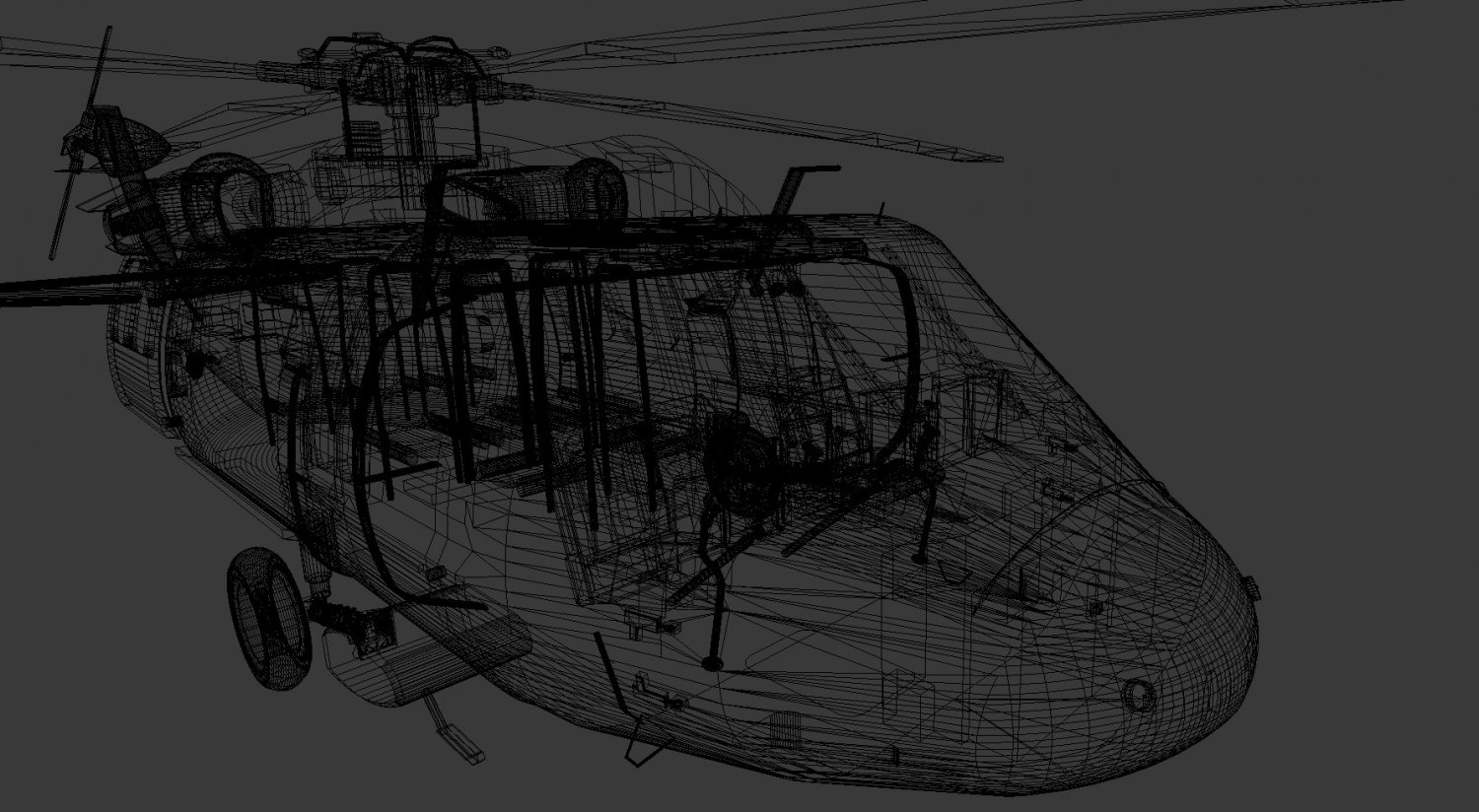 黑鹰直升机3D模型1