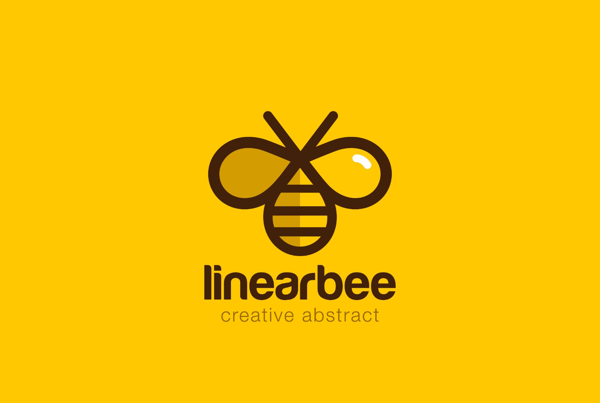 蜜蜂线性标志Logo矢量图0