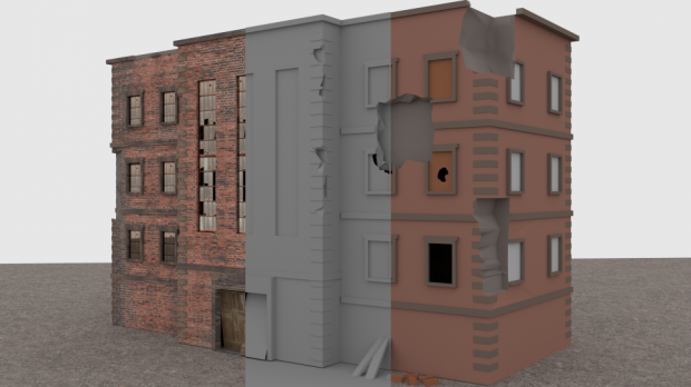 废墟大厦3D模型3