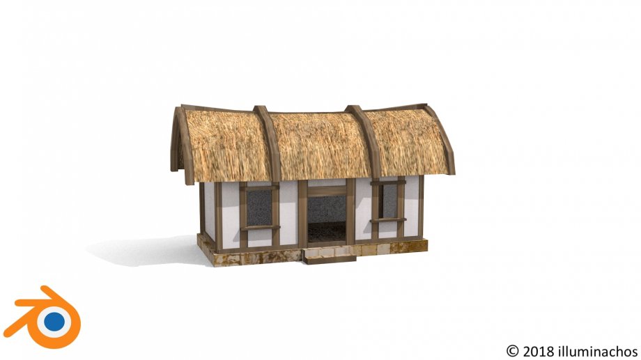 简单村屋3D模型0