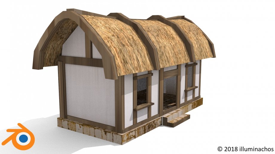 简单村屋3D模型3