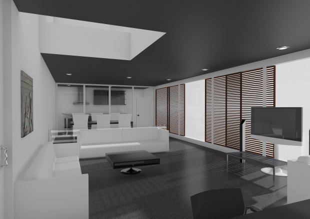 现代简约客厅3D模型0