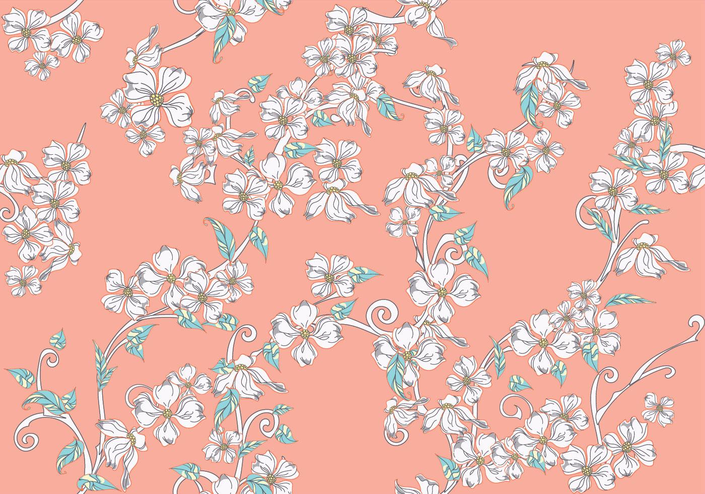 粉红色背景上的花朵图案插图0