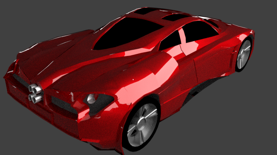 高精度红色跑车3D模型2