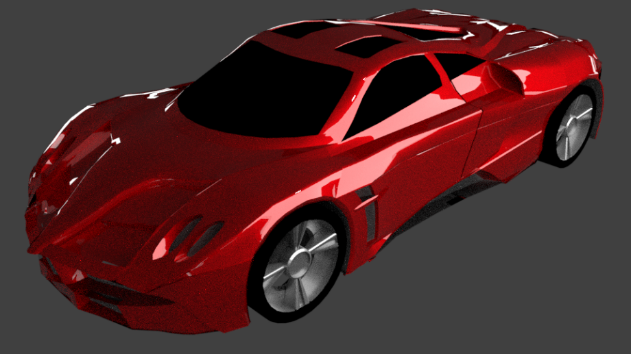 高精度红色跑车3D模型0
