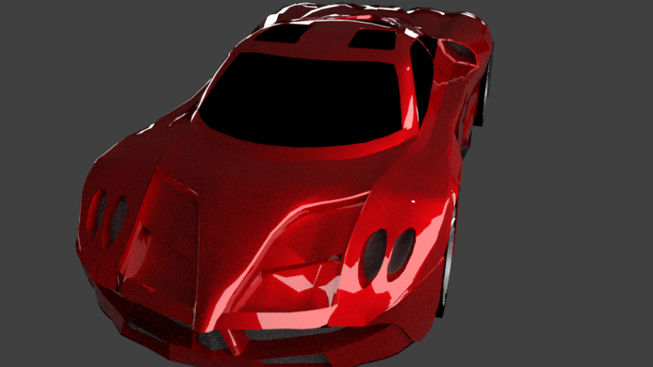 高精度红色跑车3D模型1