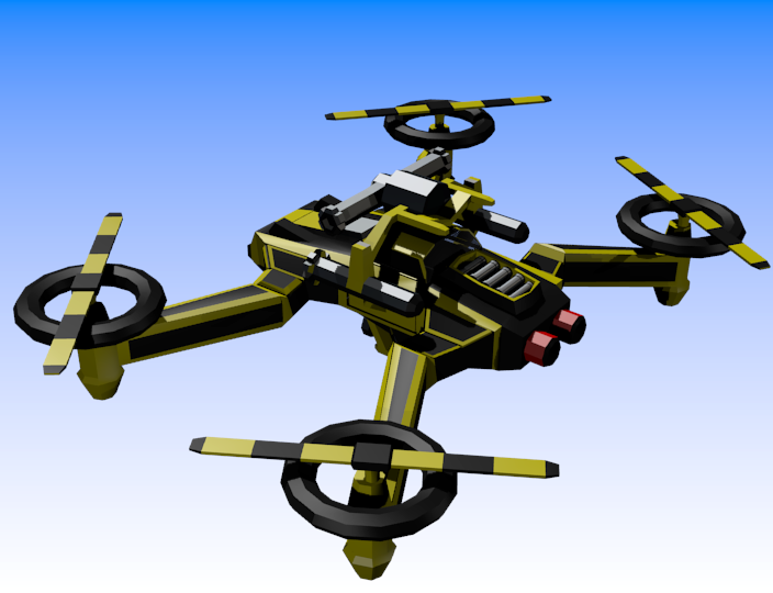 现代无人机3D模型1