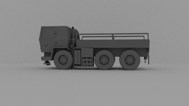 中型战术卡车3D模型1